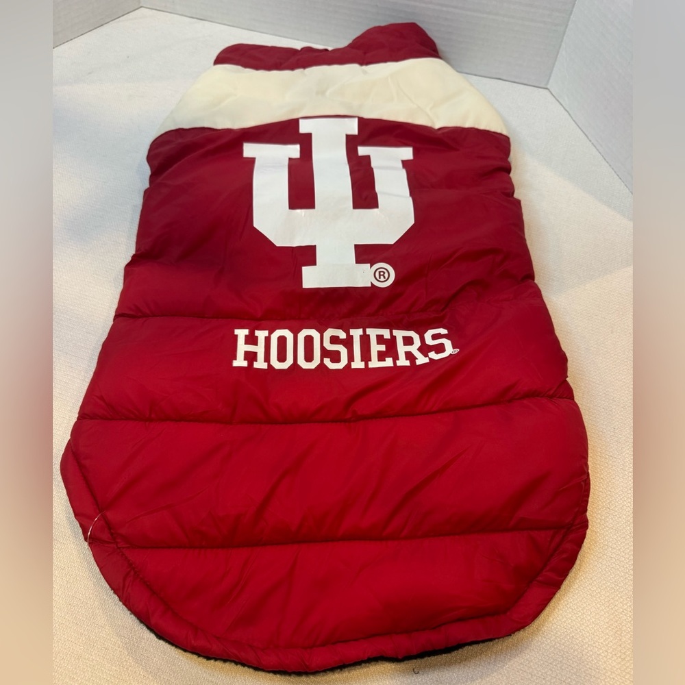 Little Earth Indiana University IU Hoosiers Pet Dog Puffer Parka Coat XL Red